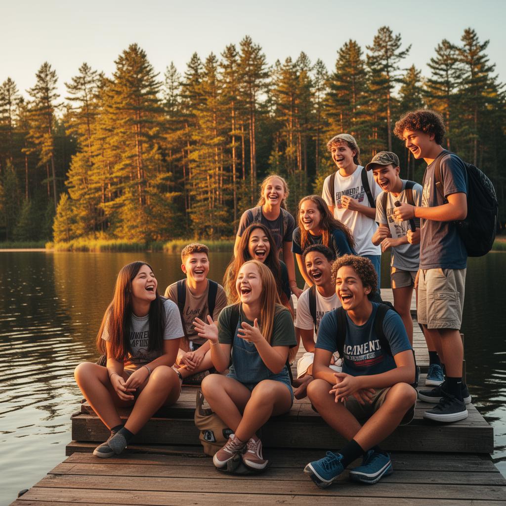 Adolescentes en campamento de verano